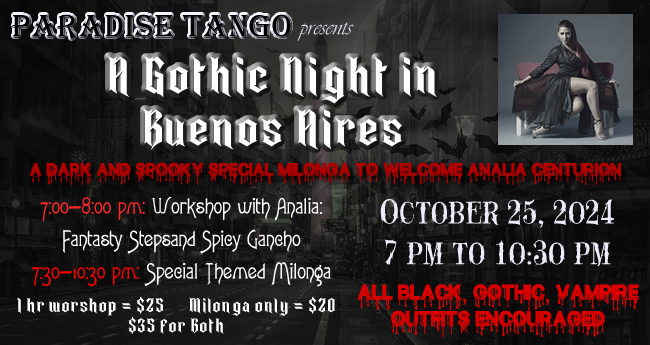 Gothic Milonga 2024 Welcome Milonga for Analia Centurion